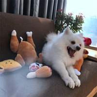 Jouet en peluche interactif pour chien, poulet rôti entier mignon, avec couineur, personnalisable avec logo, jouet en peluche alimentaire pour animaux de compagnie, idéal pour Thanksgiving, vente en gros