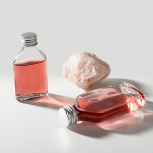 Rỗng chai rượu vang 50ml 100ml 200ml 250ml 350ml Thủy Tinh Phẳng Flask rượu đồ uống Vodka Chai nước trái cây với nắp - Product Image 6