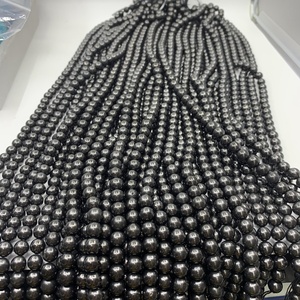 Commercio all'ingrosso naturale 6-12mm Russia Shungite gemma colore nero perlina allentata stong minerale Shungite <span class=keywords><strong>String</strong></span> - Product Image 3