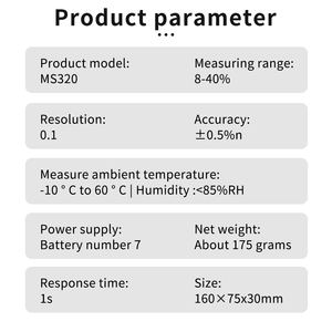 Hochpräzises MS320 Tragbares Tabak-Feuchtigkeitsmessgerät Hygrometer Feuchtigkeitsmesser Feuchtigkeitsanalysator Vielseitig Einsetzbar - Product Image 3