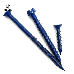 75 Vis pour béton 3/16 x 2 - 3/4 pouce bleues, vis à béton 1/4x11/4 avec embout hexagonal Torcon bleu - Product Image 5