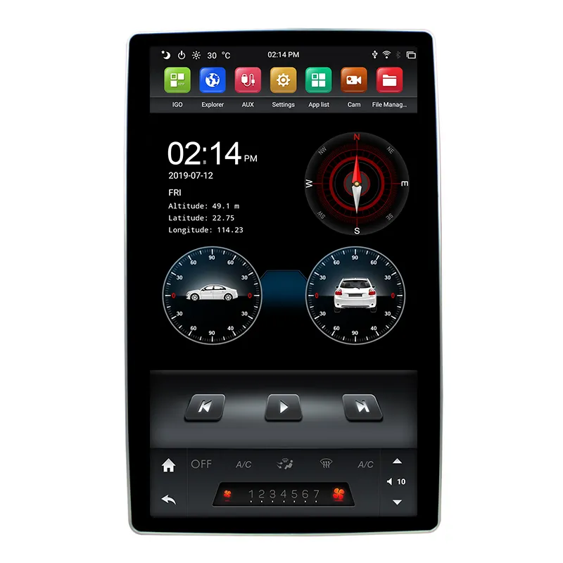 Hot Seller Autoradio mit Android 9.0 4G RAM 64G ROM Drehung IPS Bildschirm Auto Stereo Universal Double Din Head Unit für Auto