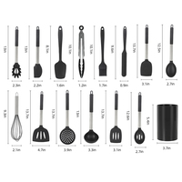 Ustensiles de cuisine résistants aux hautes températures, 15 pièces, best-seller, ustensiles de cuisine en acier inoxydable et silicone