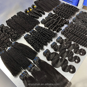 Tốt nhất 40-50inch Brazil màu sắc tự nhiên thẳng tóc con người dệt bó đầy đủ ren phía trước tóc giả trong kho - Product Image 5