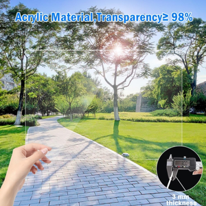 Vetrina in acrilico trasparente ispessita con protezione antipolvere a Base di legno-acrilico nero per negozi per visualizzare materiali artistici - Product Image 5