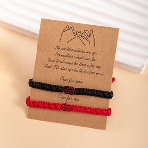 Couple <b>Bracelet</b> Woven Love <b>Rope</b> Red Black White Soulmates Friendship Anniversary Gift Unisex Jewelry - Product Image 3