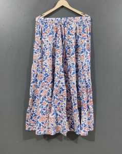 Femmes élégant bohème imprimé fleuri 100% coton balai jupe à la main décontracté tenue quotidienne brodé Maxi respirant - Product Image 2