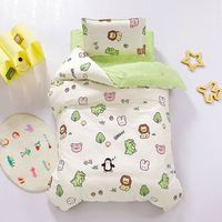 Housse de couette pour enfants avec motif d'animaux mignons en coton, couverture de couette en mousseline de gaze à 2 couches pour tout-petits