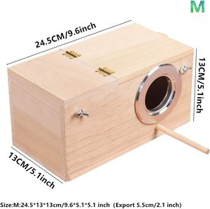 Caja de Madera para Nido de Periquitos, Casa para Pájaros, Caja de Cría y Emparejamiento para Loros, Caja de Jaula para Agapornis, Ninfas, Parrotlets y Periquitos - Product Image 3
