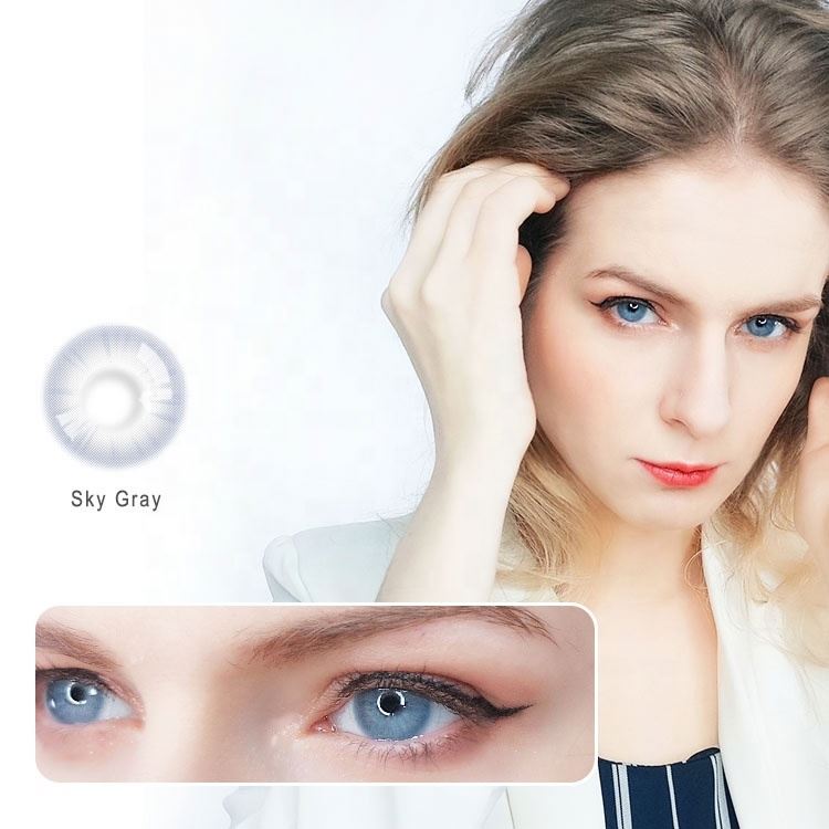 wholesale yearly cat eye crazy lens luxurious contact lens case sweety topaz