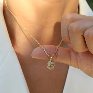 Simpatico ciondolo con nome di diamanti in oro a bolle 3D collana con lettere a palloncino e ciondolo con Puff iniziale regalo di <span class=keywords><strong>san</strong></span> <span class=keywords><strong>valentino</strong></span> <span class=keywords><strong>per</strong></span> <span class=keywords><strong>lei</strong></span> - Product Image 2