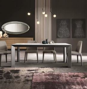 Sang trọng Victorian cổ điển đơn giản bàn ăn Đặt đá cẩm thạch màu đen với thép không gỉ 6 ghế <span class=keywords><strong>8</strong></span> chỗ ngồi nhà hàng bàn ăn - Product Image 4