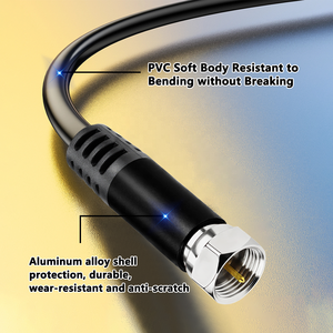 <span class=keywords><strong>Cable</strong></span> Coaxial RG6 Negro para HDTV, <span class=keywords><strong>Internet</strong></span> de Alta Velocidad y Banda Ancha Satelital - <span class=keywords><strong>Cable</strong></span> de Antena de <span class=keywords><strong>TV</strong></span> Duradero de Baja Pérdida - Product Image 5