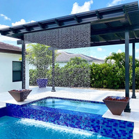 Fontaine d'eau de pluie en acier inoxydable pour intérieur et extérieur - Fontaine musicale laser commerciale avec lumières LED multicolores et rideau élégant