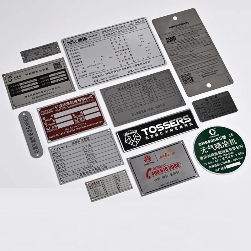 Copper Aluminium Alloy Metal Nameplate Logo Labels Sticker Industry Machine Sign Board Tag