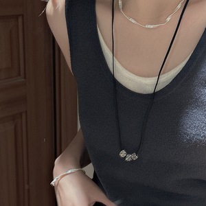 Collier de luxe pour femme en argent pur S925 et or 18 carats, design émouvant en forme de cœur, pendentifs et breloques bleu ciel, motif sucre de roche bleu marine - Product Image 3