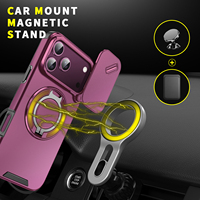 Funda Resistente con Soporte Magnético para iPhone 18 17 16 15 14 13 Pro Max Plus, con Cubierta Deslizante para Cámara y Protección Contra Impactos