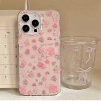 Coque de téléphone portable à motif floral tendance pour iPhone 14 15 17 Air 18 Pro Max, coque antichoc, fond blanc, coque arrière