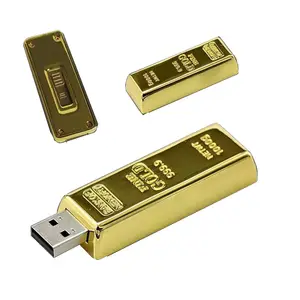 Free sample OEM gold bar usb flash drive customized logo
