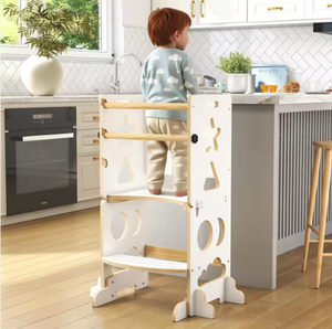 Solid Wood <strong>Foldable</strong> Standing Tower for Learning Toddler <strong>Step</strong> <strong>Stool</strong> for Kitchen Bathroom for Hotels Hospitals - Product Image 1