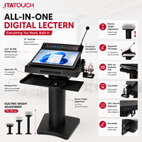 ITATOUCH Pupitre numérique intelligent à double écran de 23,8 pouces, écran multi-touch, résolution Full HD, montage au sol pour université