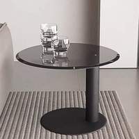 Table basse ronde en bois moderne avec rangement pour salon et maison