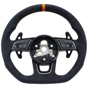 Volante Personalizado Nuevo en Alcántara Naranja para Audi A4 <span class=keywords><strong>A6</strong></span> A7 C7 RS5 S5 B9 <span class=keywords><strong>2012</strong></span> - Product Image 1