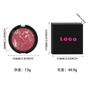 Fard à joues en poudre cuite personnalisé avec logo, longue tenue, imperméable, haute pigmentation, couleur personnalisée, motif floral, fini mat, brillant, scintillant pour le visage - Product Image 3