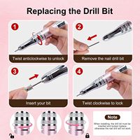 Kit de manucure professionnel électrique personnalisé pour ongles, élimination rapide en 30 secondes pour ongles en acrylique, rechargeable, 45000 tr/min, lime à ongles électrique