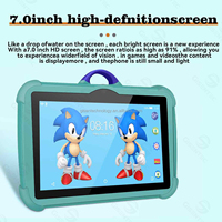 VOCCA Tablet Edukasi Warna-warni Baru 7-Inci HD Quad Core Android 15 8G+128GB Kamera 5MP Wi-Fi USB-C untuk Anak-anak Bermain Game