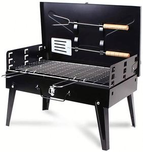 Ensemble pliable portable pour le camping familial, barbecue extérieur en acier inoxydable, barbecue au charbon de bois - Product Image 1