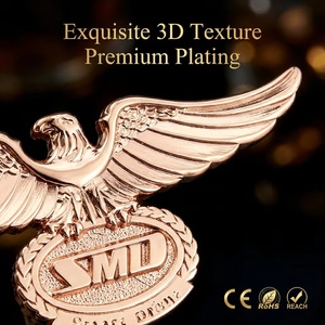 Épinglette d'aviation en métal premium avec logo personnalisé, ailes de pilote en relief 3D dorées, pour cadeau d'entreprise en gros - Product Image 2
