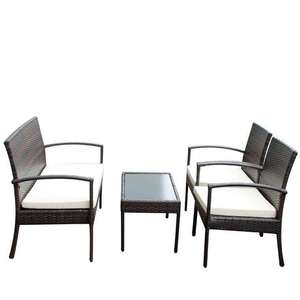 4-Piece Modern Crystal-Design PE <strong>Rattan</strong> Waterproof Lounge Sofa Set Outdoor <strong>Furniture</strong> for Villa &amp; Park Use - Product Image 1