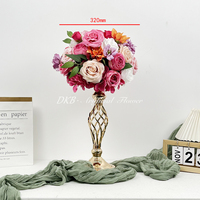 Vente en gros usine : Grands centres de table décoratifs pour mariages et fêtes, roses artificielles réalistes en soie et hortensias pour la Saint-Valentin