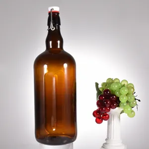 Precio bajo EZ Swing Snap Cap 1250ml Botella giratoria de vidrio ámbar resistente para bebidas Jugo Kefir Cerveza Kombucha