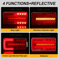 Feux arrière de remorque rectangulaires à LED homologués ECE 12V/24V, lampes combinées universelles avec indicateur de position de frein