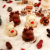 Ensemble de bougies parfumées de Noël en forme de renne et de bonhomme de neige pour centre de table festif, cadeau de fête et cadeau de Noël