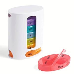 Organizador de Pastillas Compacto Apilable para 7 Días - Compartimentos para 4 Tomas Diarias para la Gestión Semanal de Medicamentos, Logotipo Personalizado - Product Image 1