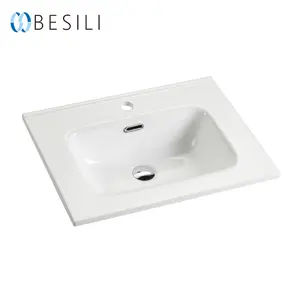 High quality 600mm Cheap Single bowel vanity ceramic wash basins sink bathroom cabinet wash basin