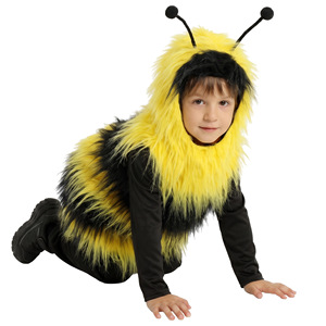 Costume d'abeille Jiedi pour enfants de 4 à 6 ans, tenue de cosplay unisexe pour Halloween avec antennes et design duveteux - Product Image 2
