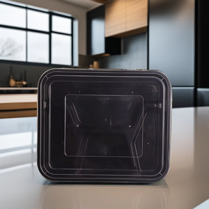 Chine Boîtes à emporter de restauration rapide en plastique rectangulaires jetables Style grille recyclable Pizza Nouilles Sushi Gelée Sandwiches Sucre - Product Image 1