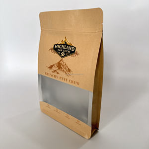 Sac refermable à huit soudures pour aliments pour chiens avec fenêtre transparente pour afficher les croquettes, en matériau composite épaissi résistant aux perforations - Product Image 1