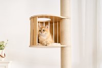 Arbre à chat spacieux pour appartement avec bras oscillant, hauteur réglable, grandes surfaces plates, arbre à chat du sol au plafond pour chats, tour à chat