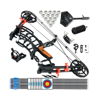 Kit d'arc à poulies réglable 30-70 lbs pour adultes et débutants, durable, pour tir à la balle d'acier, gaucher ou droitier, chasse et tir sportif