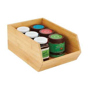 Boîte solide bambou naturel cuisine collations stockage Organisation Bin empilable <span class=keywords><strong>bois</strong></span> <span class=keywords><strong>pomme</strong></span> <span class=keywords><strong>de</strong></span> <span class=keywords><strong>terre</strong></span> panier pour le stockage des aliments - Product Image 3