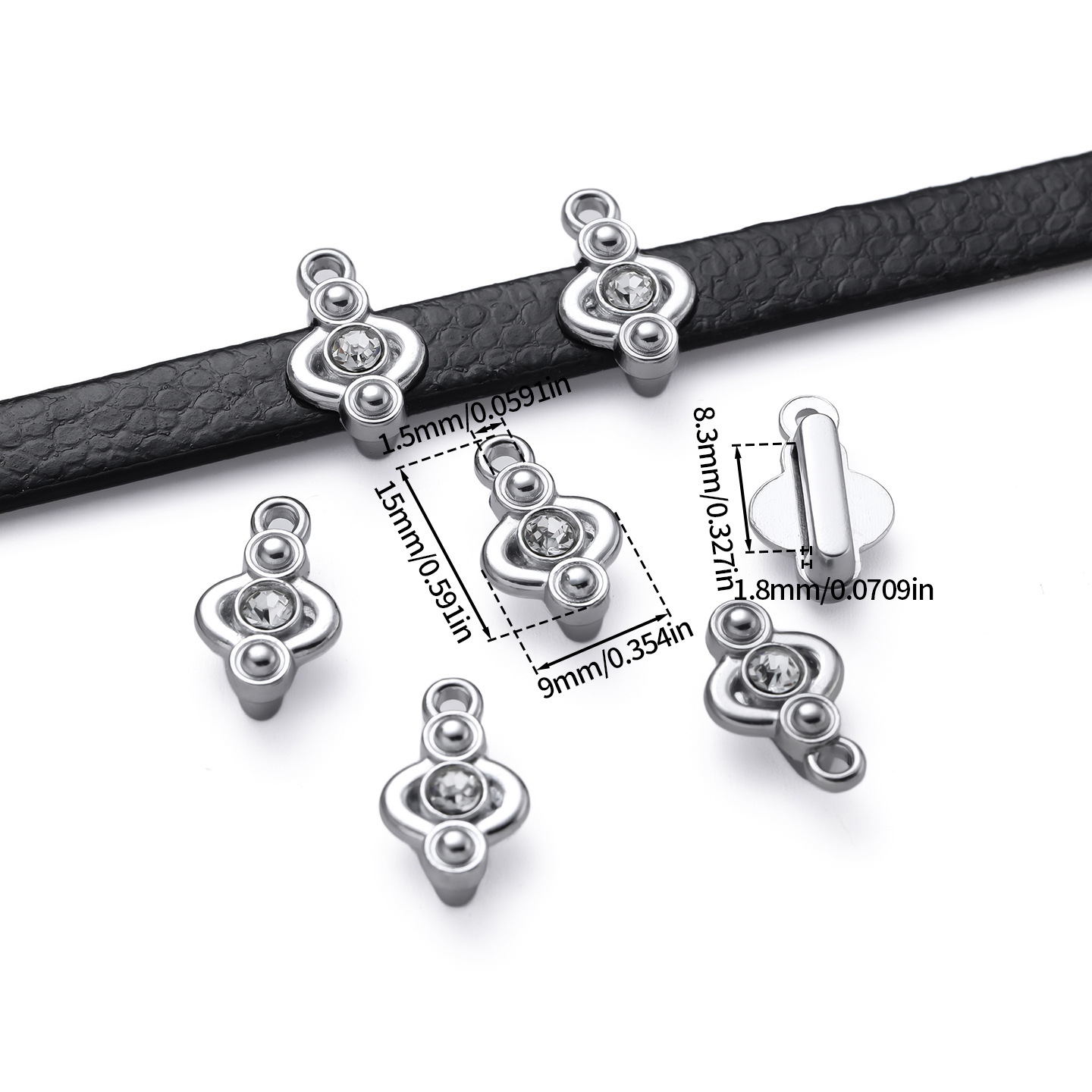 8mm single diamond hanging