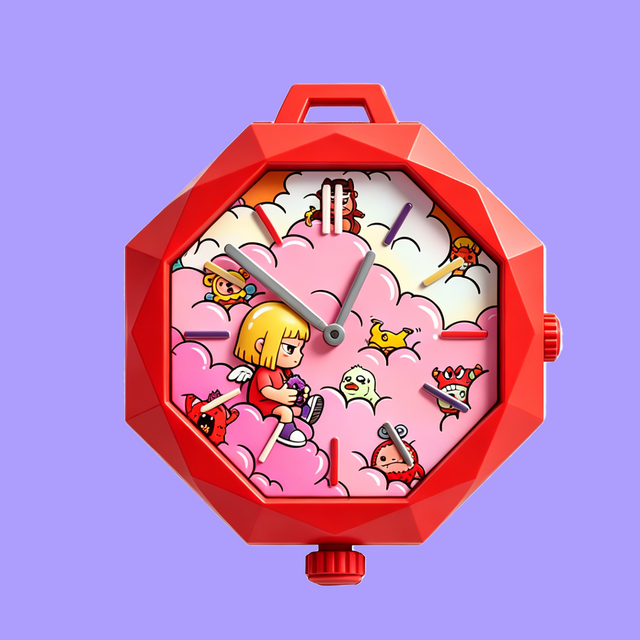 IP Copyright Customizable Creative Pocket Watch (Red Version)