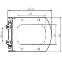 Couvre-siège de toilette Sunten SU021 à fermeture douce et à dégagement rapide, luxueux, ultra fin, carré, en matériau UF