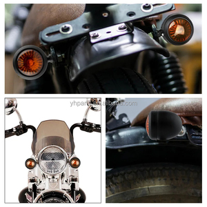 Clignotants universels rétro en métal YEL13 pour moto, 12V, noirs, en forme de balle, feux de position, clignotants ambre - Product Image 6