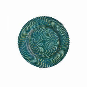 Assiettes de présentation K11 pour mariage, 33 cm (13 pouces), motif dragon python coloré électroplaqué, en verre, rouge et vert, écologiques - Product Image 2